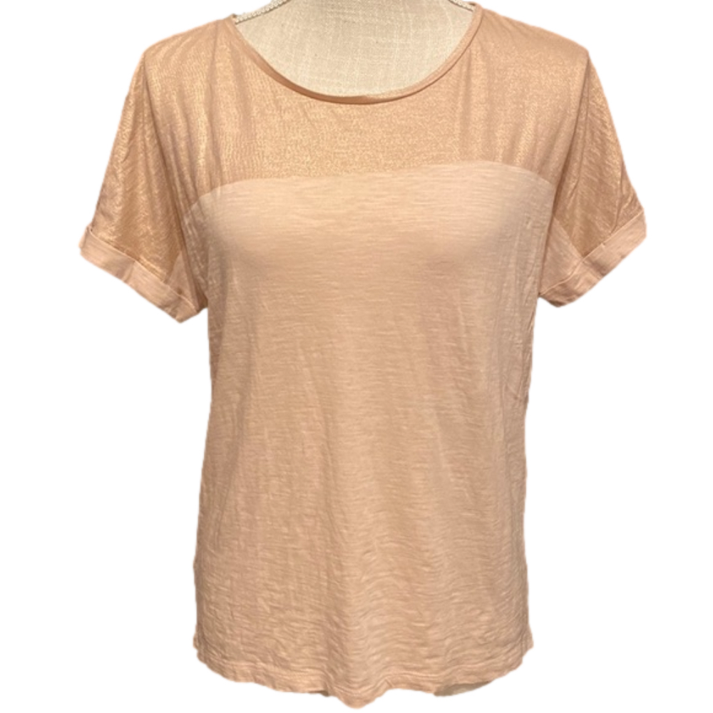 LOFT Peach Short Sleeve Scoop Neck Tee